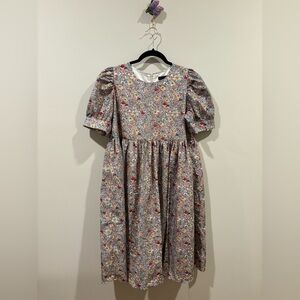 SHEIN Floral Puff Sleeve Midi Dress